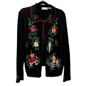BP Designs Sm Ramie Blend Cardigan Christmas Holiday Sweater Teacher Winter Xmas